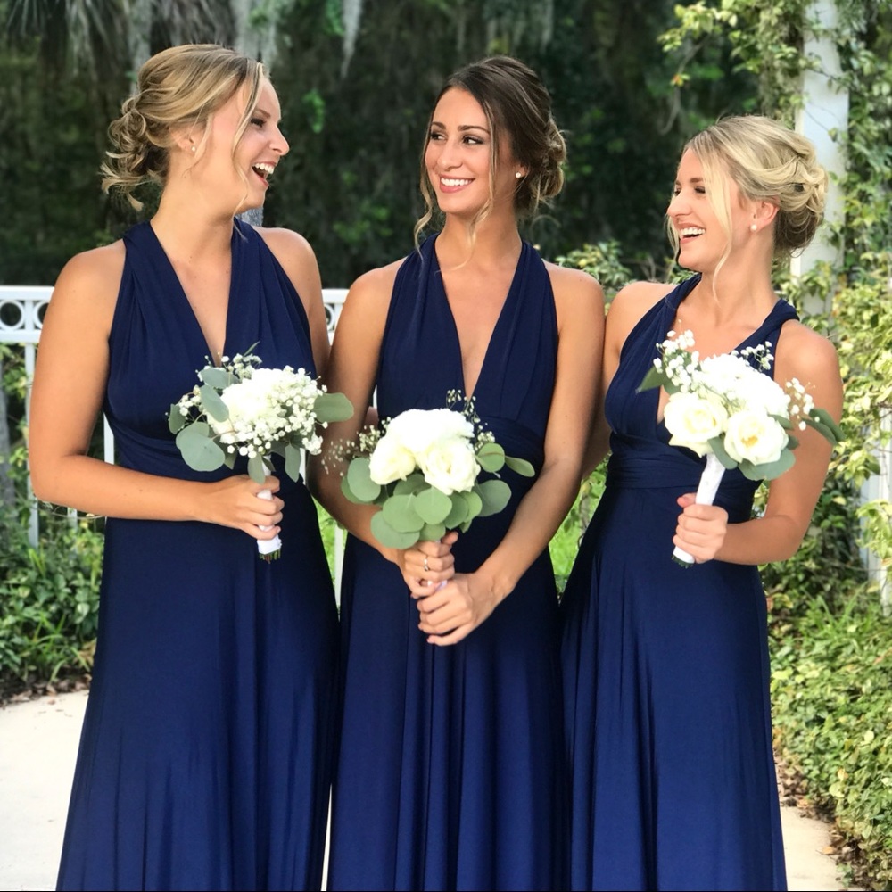 Navy blue long formal dress